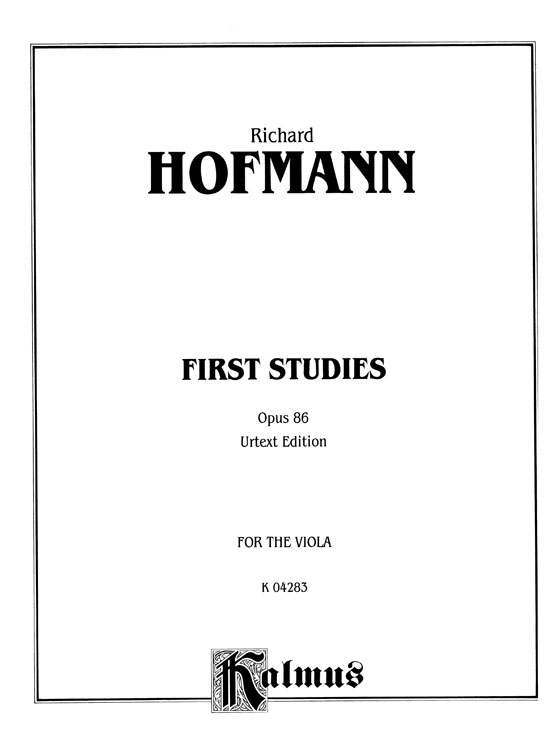 Hofmann【First Studies  Op. 86】for the Viola