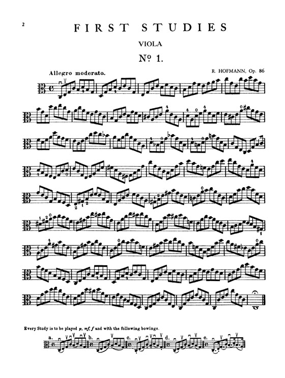 Hofmann【First Studies  Op. 86】for the Viola