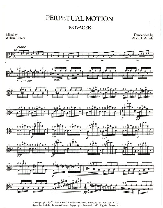 Novacek【Perpetual Motion】for Viola Novacek【Perpetual Motion】for Viola