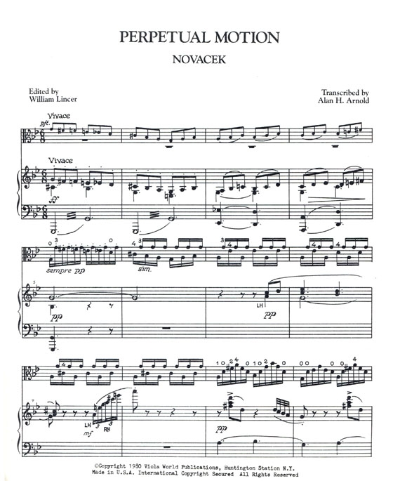 Novacek【Perpetual Motion】for Viola