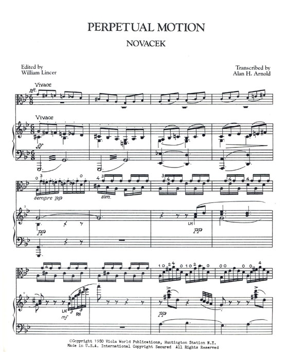 Novacek【Perpetual Motion】for Viola Novacek【Perpetual Motion】for Viola