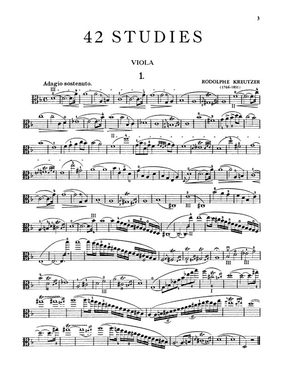 Kreutzer【Forty-two Studies】 for Viola (中提琴)