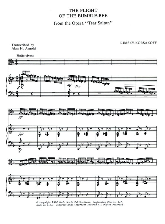 Rimsky Korsakoff 【The Flight of the Bumble Bee】for Viola Rimsky Korsakoff 【The Flight of the Bumble Bee】for Viola