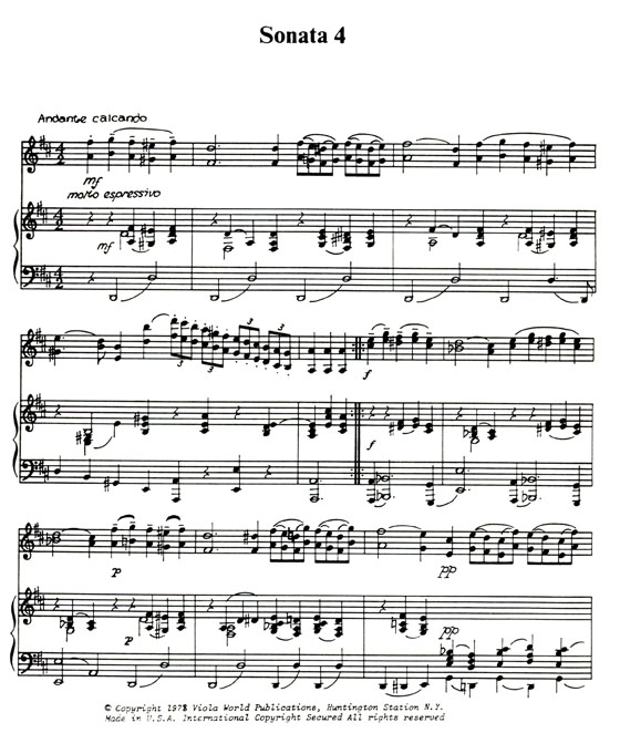 Paganini【Six Sonatas】Book Two for Viola