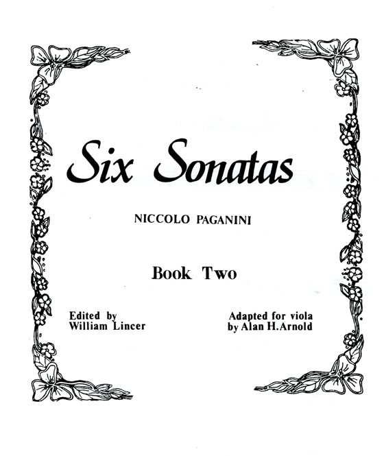 Paganini【Six Sonatas】Book Two for Viola