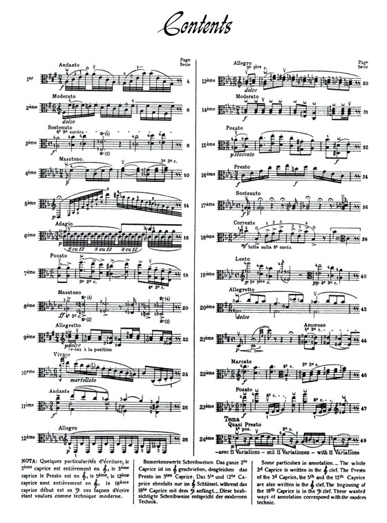 Paganini【 24 Caprices Opus 1】for Viola Paganini【 24 Caprices Opus 1】for Viola