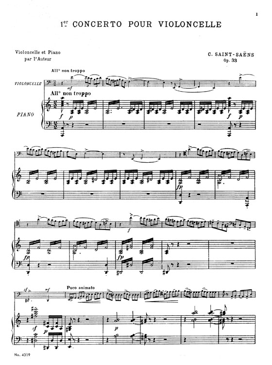Saint Saëns【Cello Concerto Opus 33】Transcribed for Viola and Piano