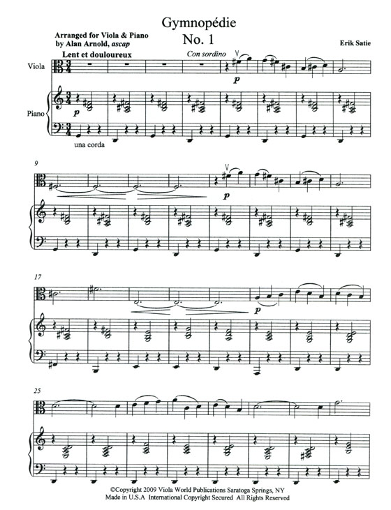 Satie Gymnopédie No.1 for Viola