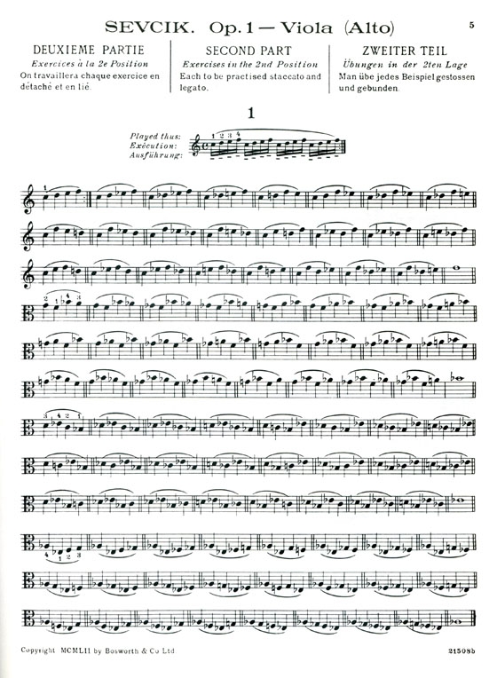 Sevcik 【Op. 1 , Part 2】school of technique for Viola