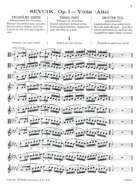 Sevcik【Op. 1 , Part 3 and 4】school of technique for Viola