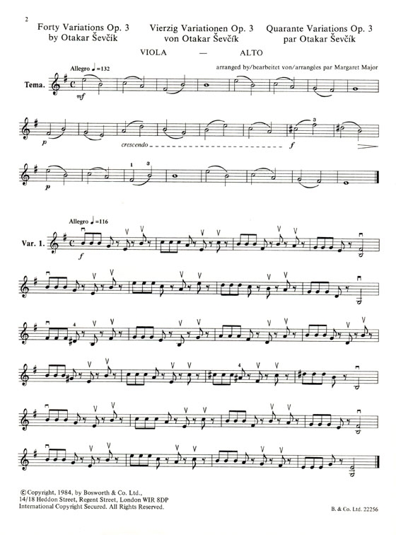 Sevcik 【Op. 3】40 Variations for Viola Sevcik 【Op. 3】40 Variations for Viola