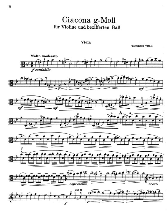 Tommaso Vitali【Chaconne in G Minor】for Viola and Piano