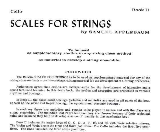 Scales for Strings【Book Two】Cello