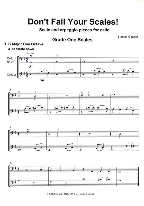 Don't Fail Your Scales!【Grades 1 and 2】 for Cello