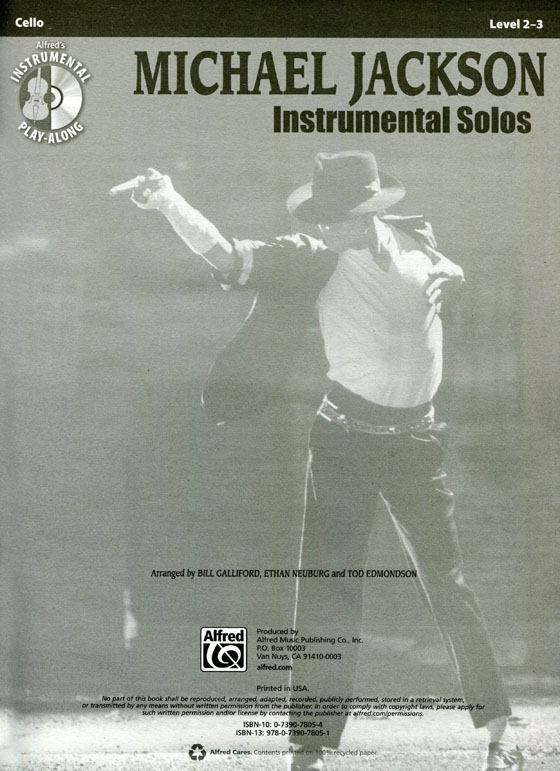 Michael Jackson【CD+樂譜】Instrumental Solos for Cello , Level 2-3