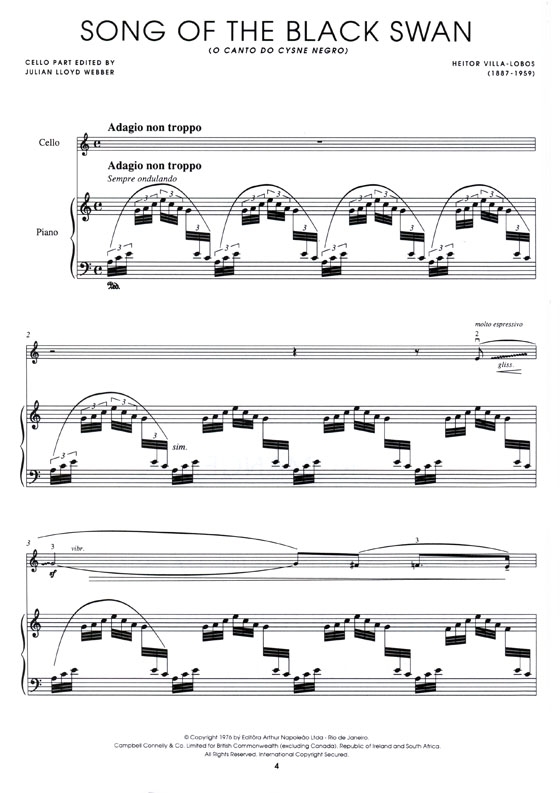 Julian Lloyd Webber【Cello Song】Cello Part & Piano Score