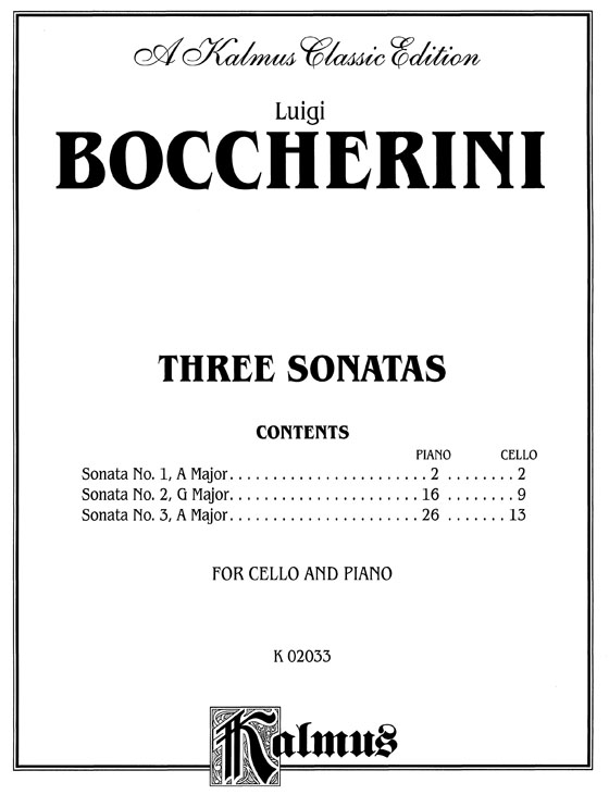 Boccherini【Three Sonatas】for Cello and Piano