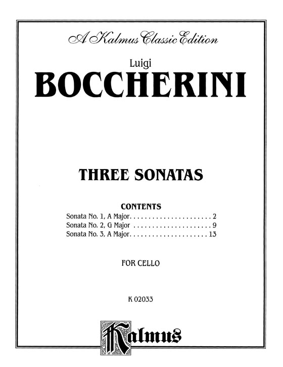 Boccherini【Three Sonatas】for Cello and Piano