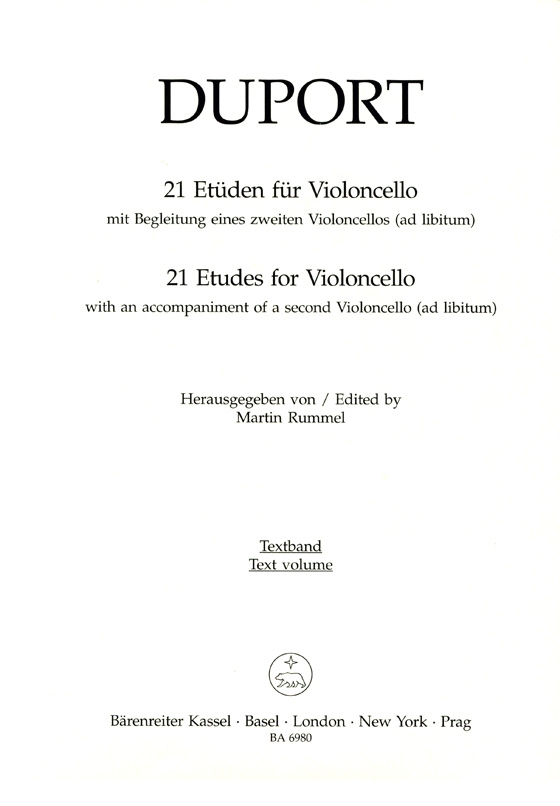 Duport【21 Etudes for Violoncello】with an Accompaniment of a second Violoncello