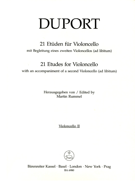 Duport【21 Etudes for Violoncello】with an Accompaniment of a second Violoncello