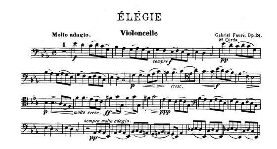 Fauré【Élégie opus 24 Nos. 1-3】for Cello (or Violin) and Piano