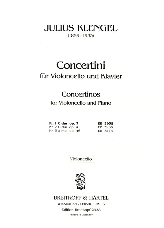 Julius Klengel【Concertino Nr. 1 C-dur op. 7】für Violoncello und Klavier