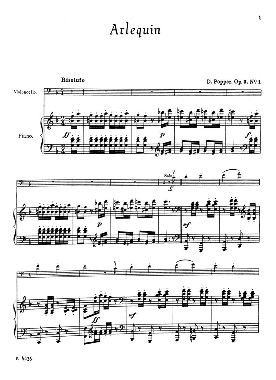 Popper【Arlequin and Papillon】for Cello and Piano