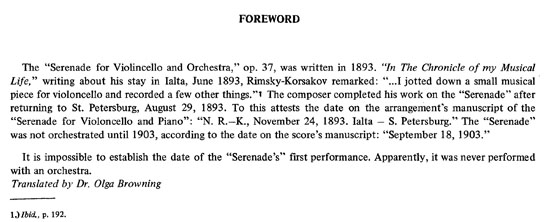 Rimsky Korsakov【Serenade Opus 37】for Cello and Piano