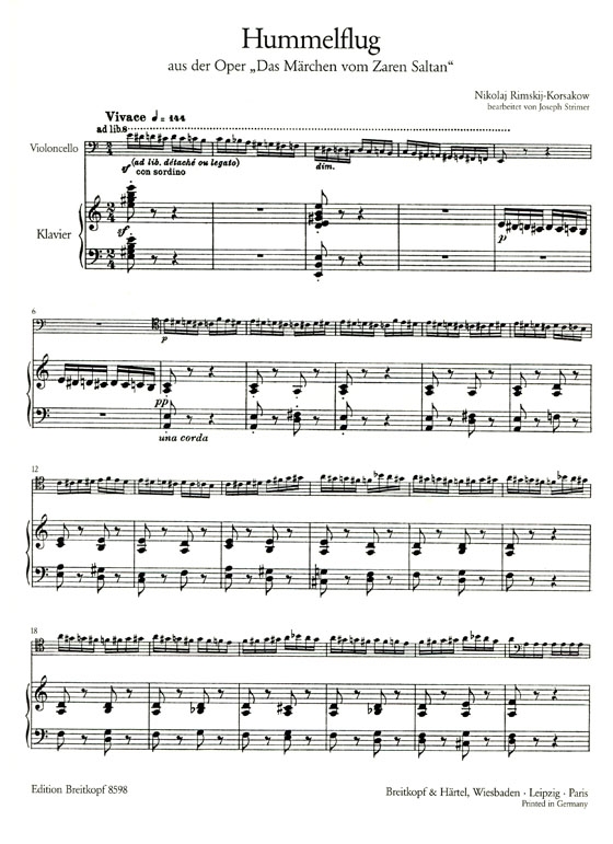 Rimskij Korsakow【Hummelflug  /Flight of the Bumblebee】for Violoncello and Piano