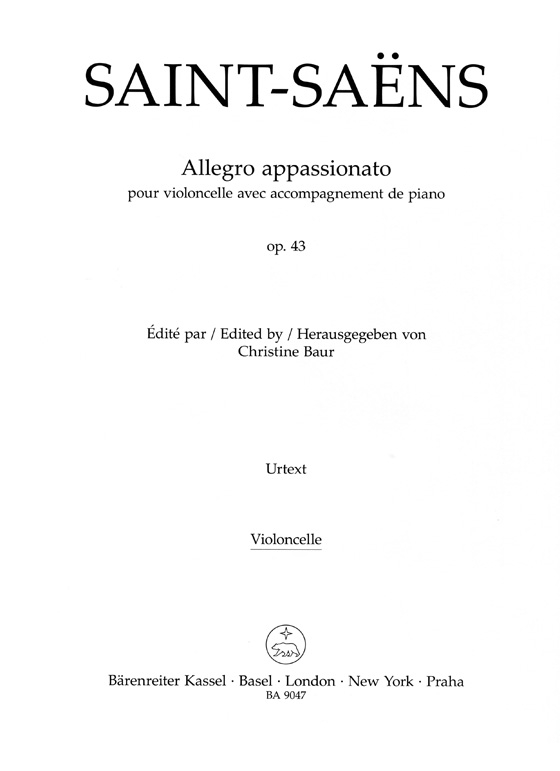 Saint Saens【Allegro Appassionato】 for Violoncello with Piano Accompaniment Op.43