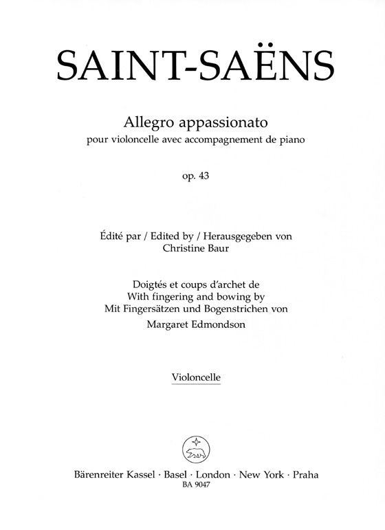 Saint Saens【Allegro Appassionato】 for Violoncello with Piano Accompaniment Op.43