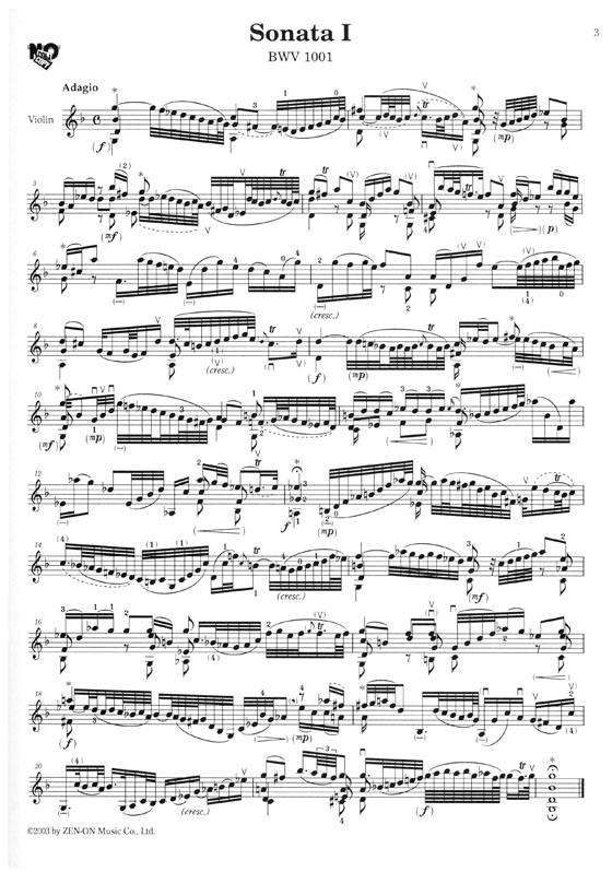 J.S. Bach バッハ【 無伴奏ヴァイオリンのためのソナタとパルティータ】BWV 1001-1006
