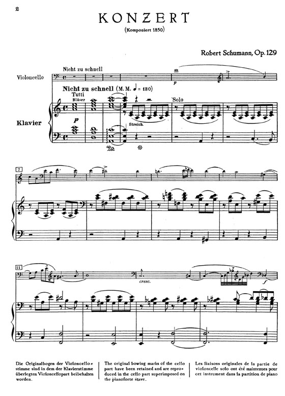 Schumann【Cello Concerto In A Minor Opus 129】for Cello and Piano