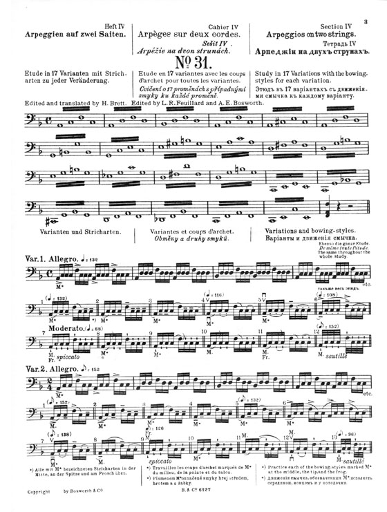 Sevcik【Op. 2 , Part 4】 School of Bowing Technique for Cello