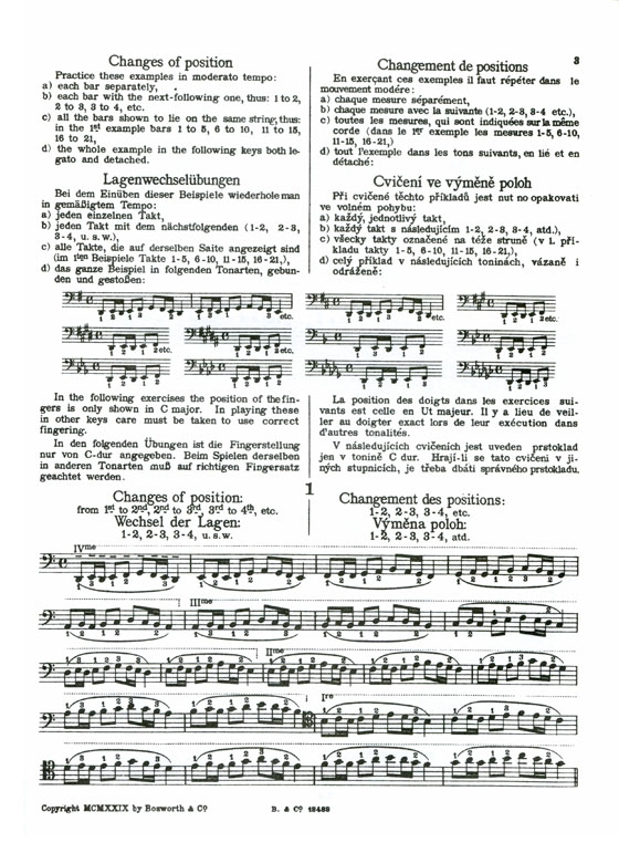 Sevcik【Op.8】Changes of Position & Preparatory Scale Studies for Cello