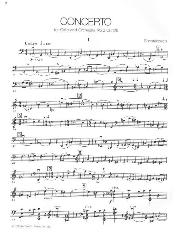 Shostakovich Concerto for Cello and Orchestra No.2 Op.126 / ショスタコービッチ チェロ協奏曲 2 ,作品126