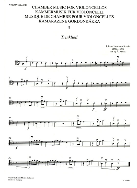 Chamber Music for Violoncellos【Volume 5】Score and parts