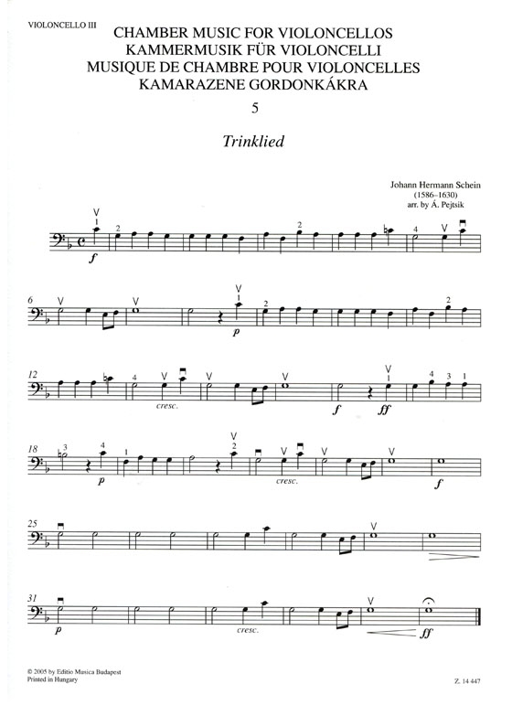 Chamber Music for Violoncellos【Volume 5】Score and parts