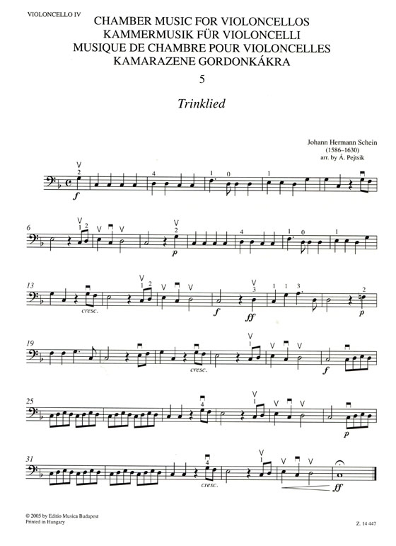 Chamber Music for Violoncellos【Volume 5】Score and parts