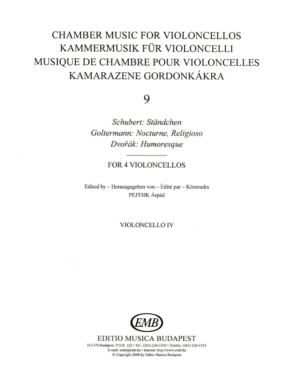 Chamber Music for Violoncellos【Volume 9】Score and parts