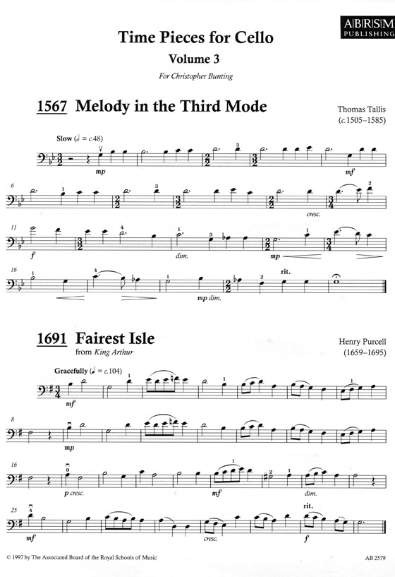 Time Pieces For Cello【Volume 3】Music Through the Ages in 3 Volumes