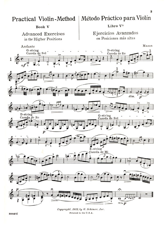 Hohmann's【Practical Method】for the Violin , Book 5