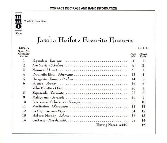 Jascha Heifitz【2CD+樂譜】Favorite Encores