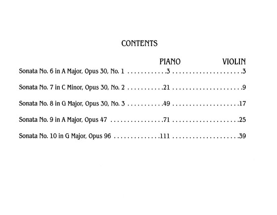 Beethoven Ten Sonatas 【Volume 2 , Nos. 6-10】for Violin and Piano