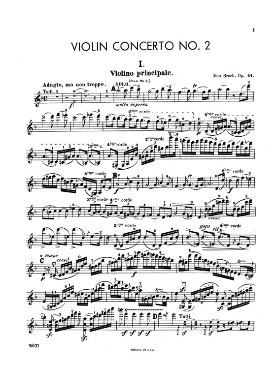 Bruch【Violin Concerto No.2  in D Minor , Op. 44】for Violin and Piano