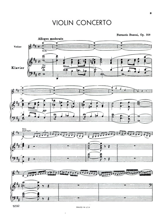 Busoni【Concerto In D Minor , Opus 35A 】for Violin and Piano