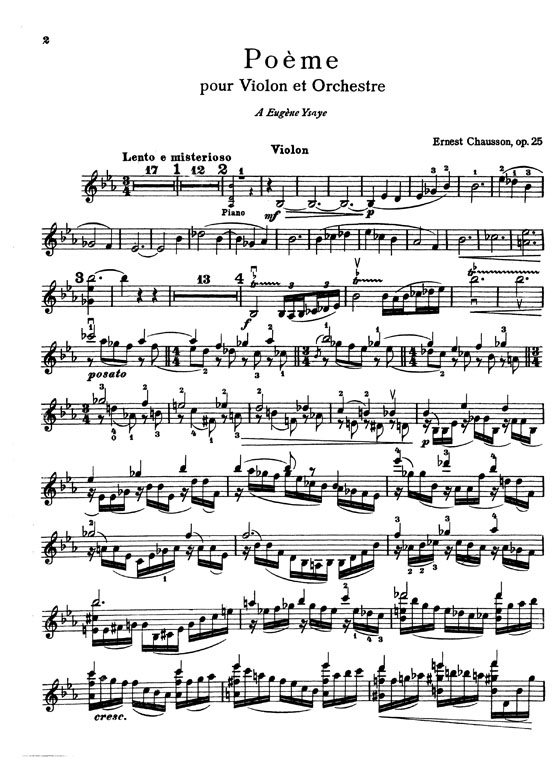 Chausson【Poème】for Violin and Piano , Opus 25
