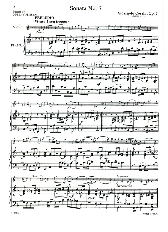 Corelli【Twelve Sonatas , Opus 5】for Violin and Piano ,Volume Ⅱ