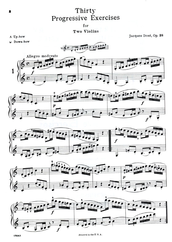 Dont【Thirty Progressive Exercises  , Opus 38】for Two Violins