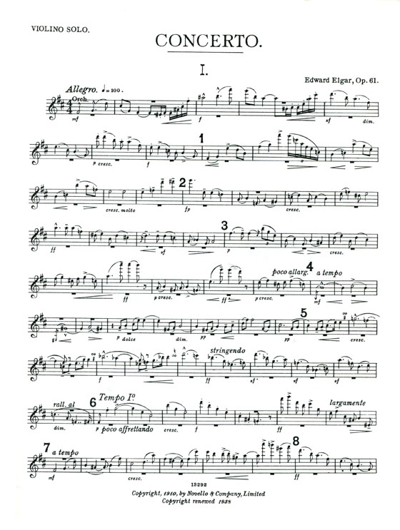 Edward Elga【Violin Concerto Op. 61】for Violin and Piano